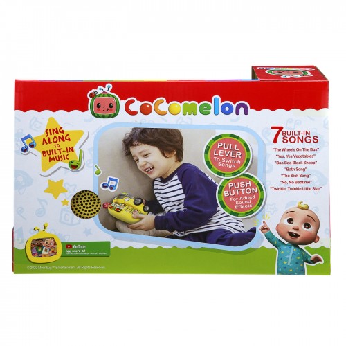 eKids Cocomelon School Bus Mini Boombox Σχολικό λεωφορείο παιχνίδι για παιδιά με ενσωματωμένη μουσική, φωτισμό, Sound Effects (CO-100) (Κίτρινο)