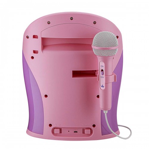 eKids Disney Princess Bluetooth MP3 Boombox Karaoke & ενσωματωμένο Μικρόφωνο για παιδιά και εφήβους με μουσική, φωτισμό, Sound Effects (Di-554DP) (Μωβ/Ροζ)