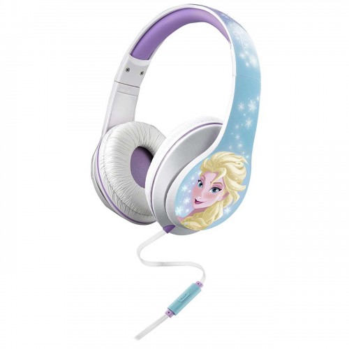 eKids Frozen Ενσύρματα Ακουστικά με ασφαλή μέγιστη ένταση ήχου για παιδιά και εφήβους και ενσωματωμένο μικρόφωνο (DI-M40FR) (Λευκό/Γαλάζιο/Μωβ)