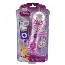 eKids Disney Princess Ασύρματο Μικρόφωνο Karaoke για παιδιά με ενσωματωμένη μουσική, φωτισμό, Sound Effects (DP-070) (Ροζ)