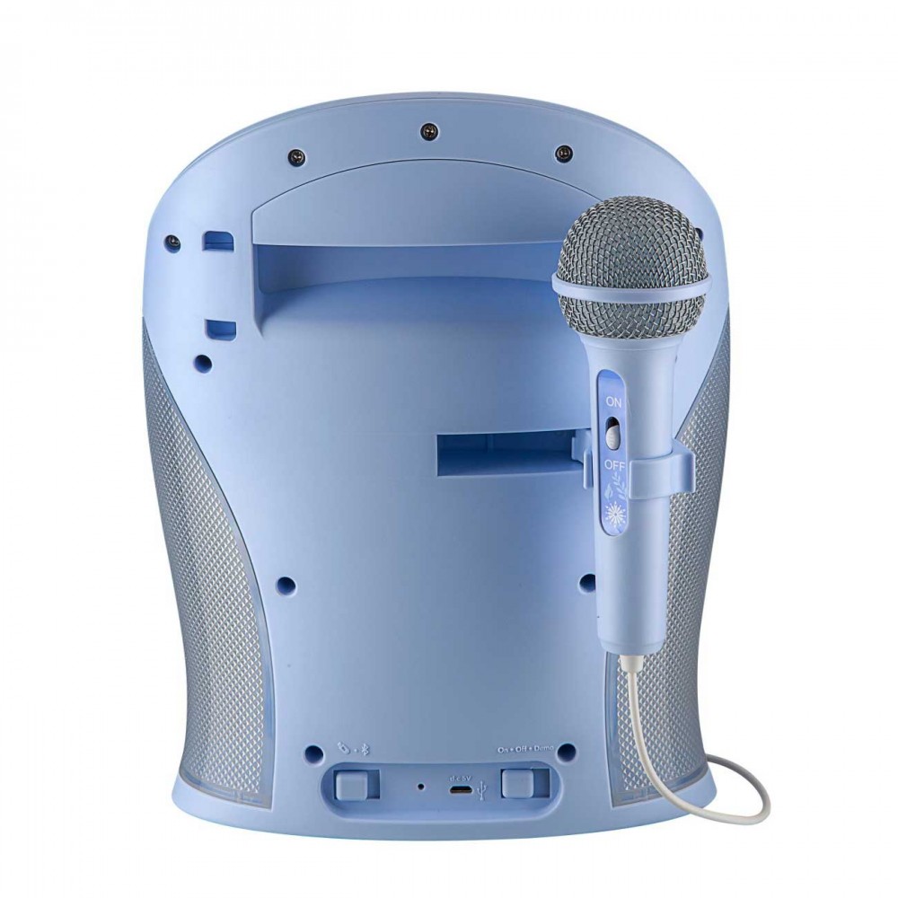 eKids Disney Frozen Bluetooth MP3 Boombox Karaoke & Ασύρματο Μικρόφωνο για παιδιά και εφήβους με ενσωματωμένη μουσική, φωτισμό, Sound Effects (Di-554FR) (Γαλάζιο/Γκρι)
