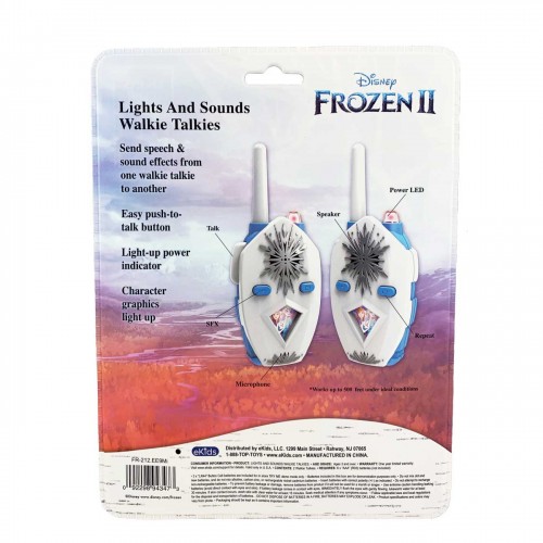 eKids Frozen 2 Walkie Talkies για παιδιά & ενήλικες με ενσωματωμένο μεγάφωνο και εμβέλεια 150 μέτρων (FR-212) (Λευκό/Γαλάζιο)