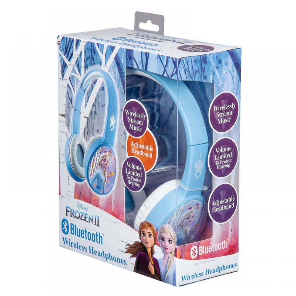 eKids Frozen 2 Ασύρματα Ακουστικά με ασφαλή μέγιστη ένταση ήχου για παιδιά και εφήβους (FR-B36VM) (Γαλάζιο/Λευκό)
