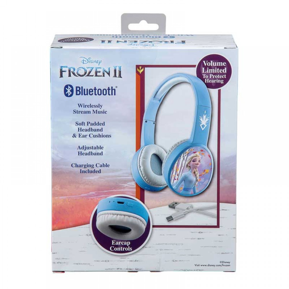 eKids Frozen 2 Ασύρματα Ακουστικά με ασφαλή μέγιστη ένταση ήχου για παιδιά και εφήβους (FR-B36VM) (Γαλάζιο/Λευκό)