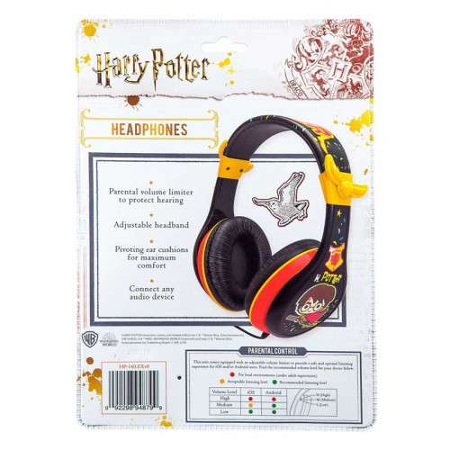 eKids Harry Potter Ενσύρματα Ακουστικά με ασφαλή μέγιστη ένταση ήχου για παιδιά και εφήβους (HP-140) (Μαύρο/Κόκκινο)