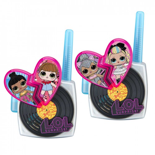 eKids LOL! Surprise Remix Σετ 2 Walkie Talkies για παιδιά & ενήλικες με ενσωματωμένο μεγάφωνο και εμβέλεια 150 μέτρων (LL-207) (Ροζ/Μαύρο/Γαλάζιο)