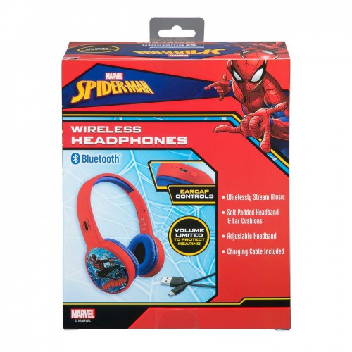eKids Spiderman Ασύρματα Ακουστικά με ασφαλή μέγιστη ένταση ήχου για παιδιά και εφήβους (SM-B36VM) (Κόκκινο/Μπλε)