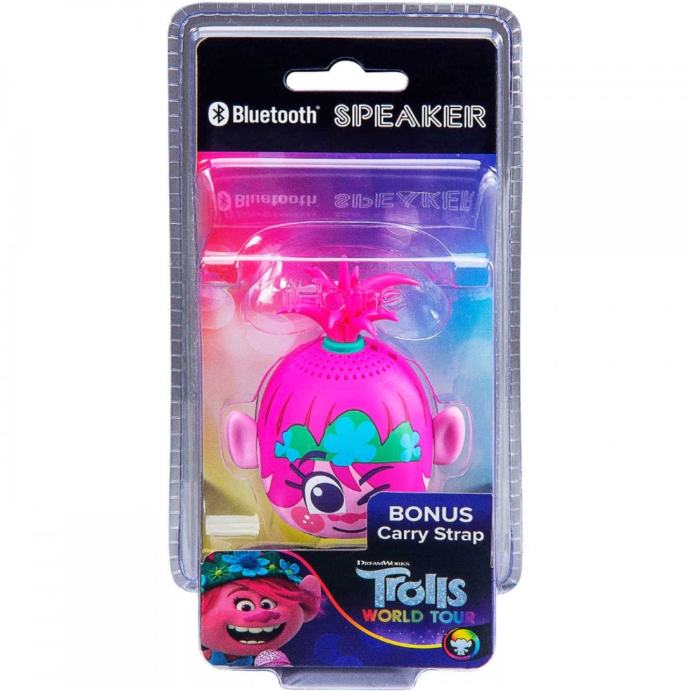 eKids Trolls World Tour Φορητό ηχείο Bluetooth για παιδιά με λουράκι καρπού (Ροζ/Μωβ)