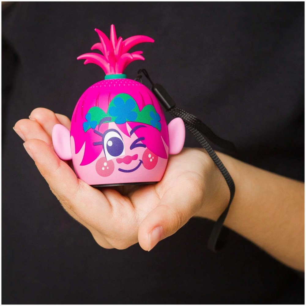 eKids Trolls World Tour Φορητό ηχείο Bluetooth για παιδιά με λουράκι καρπού (Ροζ/Μωβ)
