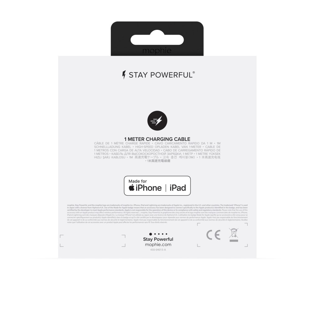 Mophie Charging Cable Καλώδιο Φόρτισης Lightning 1 Μέτρο Σε Μαύρο ή Λευκό