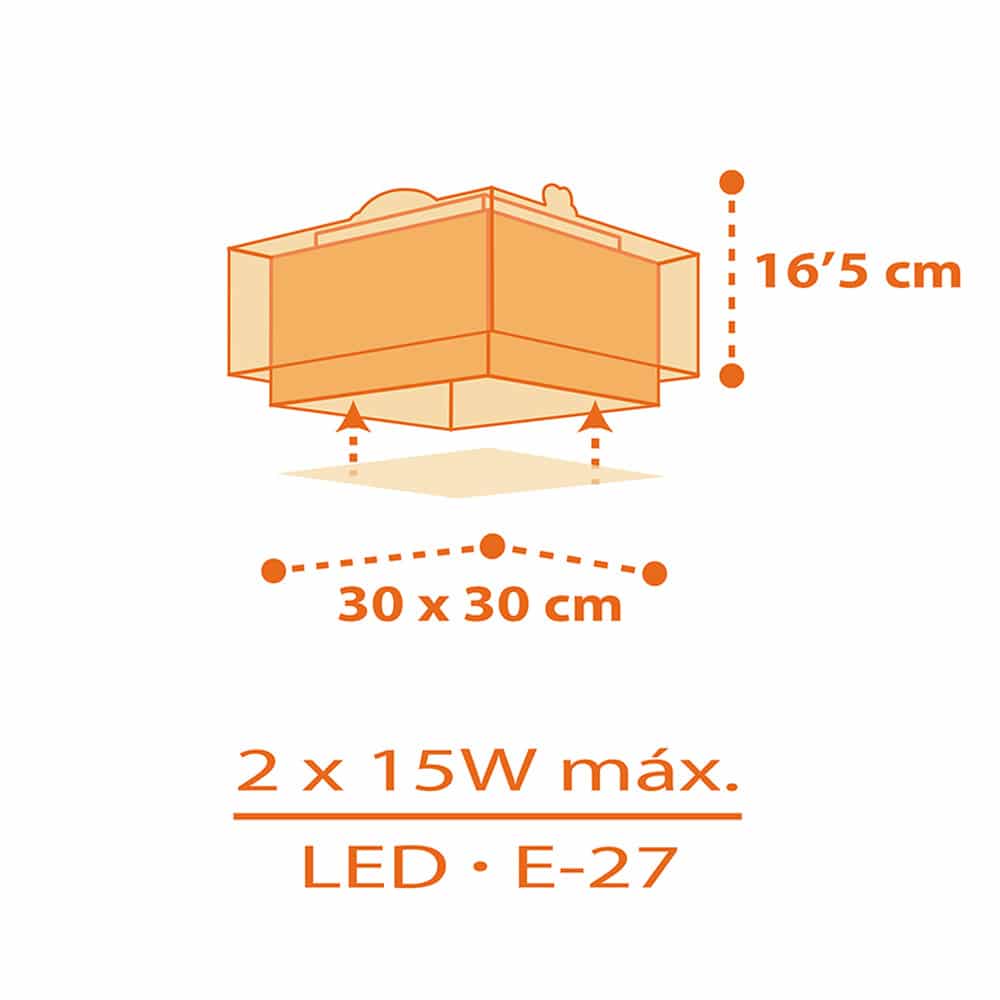 Dinos πλαφονιέρα οροφής 2XE27 Ango