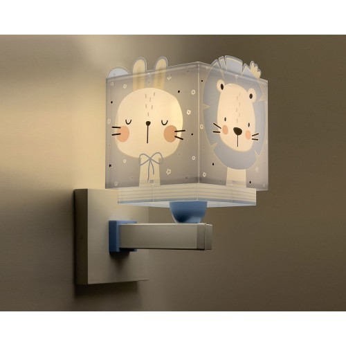 Baby Jungle Blue Απλίκα Τοίχου Διπλού Τοιχώματος 1xE27 Ango