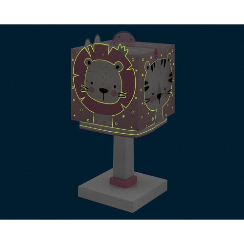 Baby Jungle Pink Κομοδίνου Παιδικό Φωτιστικό 1xE14 Ango