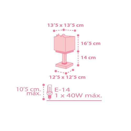 Baby Jungle Pink Κομοδίνου Παιδικό Φωτιστικό 1xE14 Ango