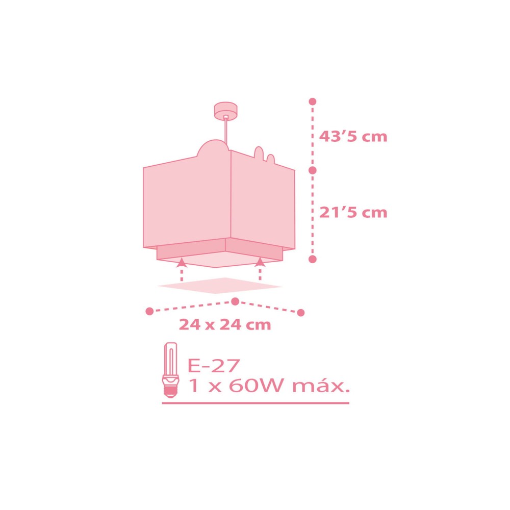 Baby Jungle Pink Κρεμαστό Φωτιστικό Οροφής 1xE27 Ango