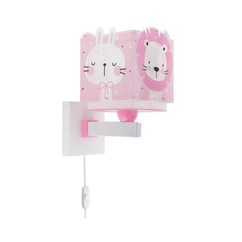 Baby Jungle Pink Απλίκα Τοίχου Διπλού Τοιχώματος 1xE27 Ango