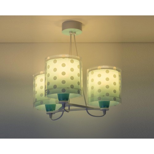 Dots Green Παιδικό Φωτιστικό Οροφής Τρίφωτο 3xE27 Ango