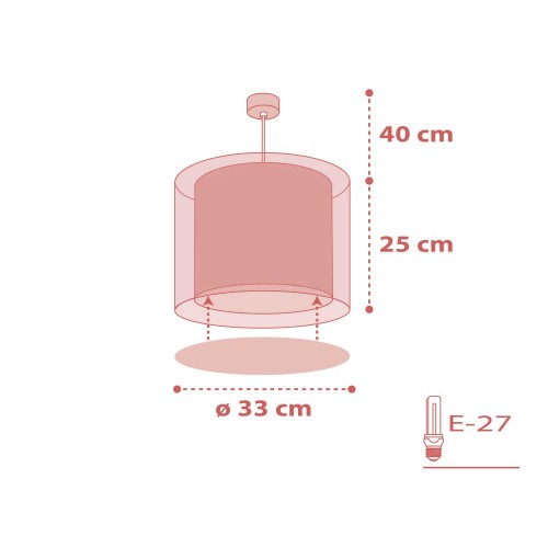 Dots Pink Παιδικό Φωτιστικό Οροφής 1xE27 Ango