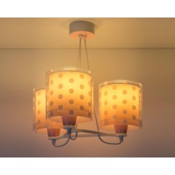 Dots Pink Παιδικό Φωτιστικό Οροφής Τρίφωτο 3xE27 Ango
