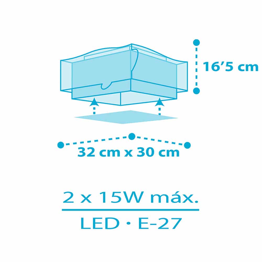 Little Shark πλαφονιέρα οροφής 2XE27 Ango