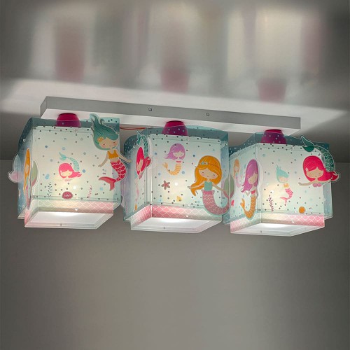 Mermaids τρίφωτο οροφής ράγας 3XE27 Ango
