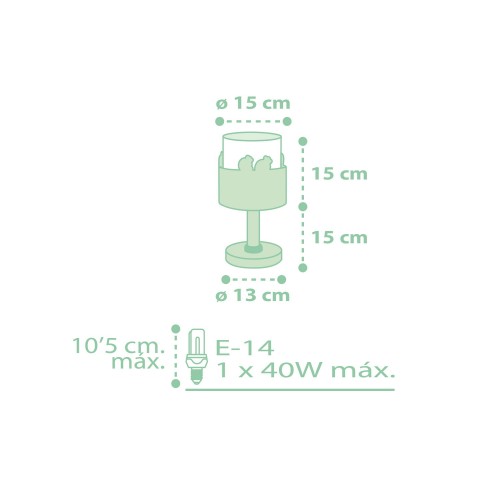 Sweet Love Green Κομοδίνου Φωτιστικό 1xE14 Ango