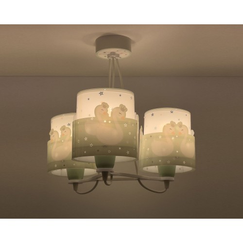 Sweet Love Green Παιδικό Φωτιστικό Οροφής Τρίφωτο 3xE27 Ango