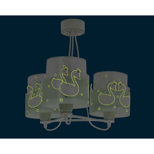 Sweet Love Green Παιδικό Φωτιστικό Οροφής Τρίφωτο 3xE27 Ango