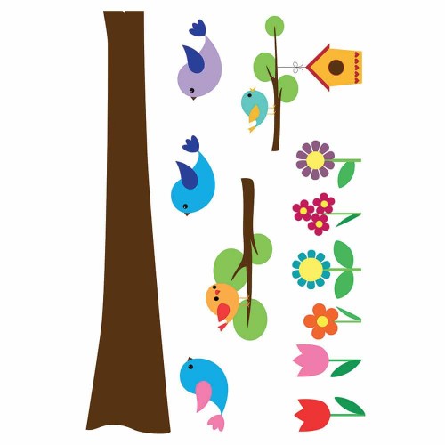 Tree With Flowers αυτοκόλλητα τοίχου XL - Ango