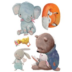 WaterColour Amimals αυτοκόλλητα τοίχου XL - Ango