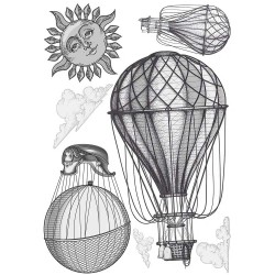 Hot Air Balloons αυτοκόλλητα τοίχου βινυλίου Ango