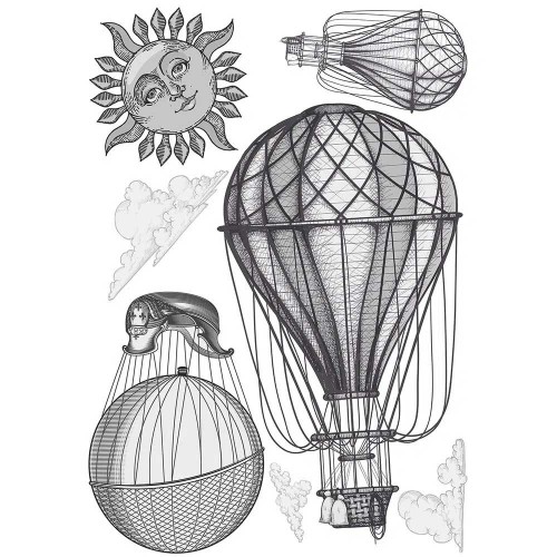 Hot Air Balloons αυτοκόλλητα τοίχου βινυλίου Ango