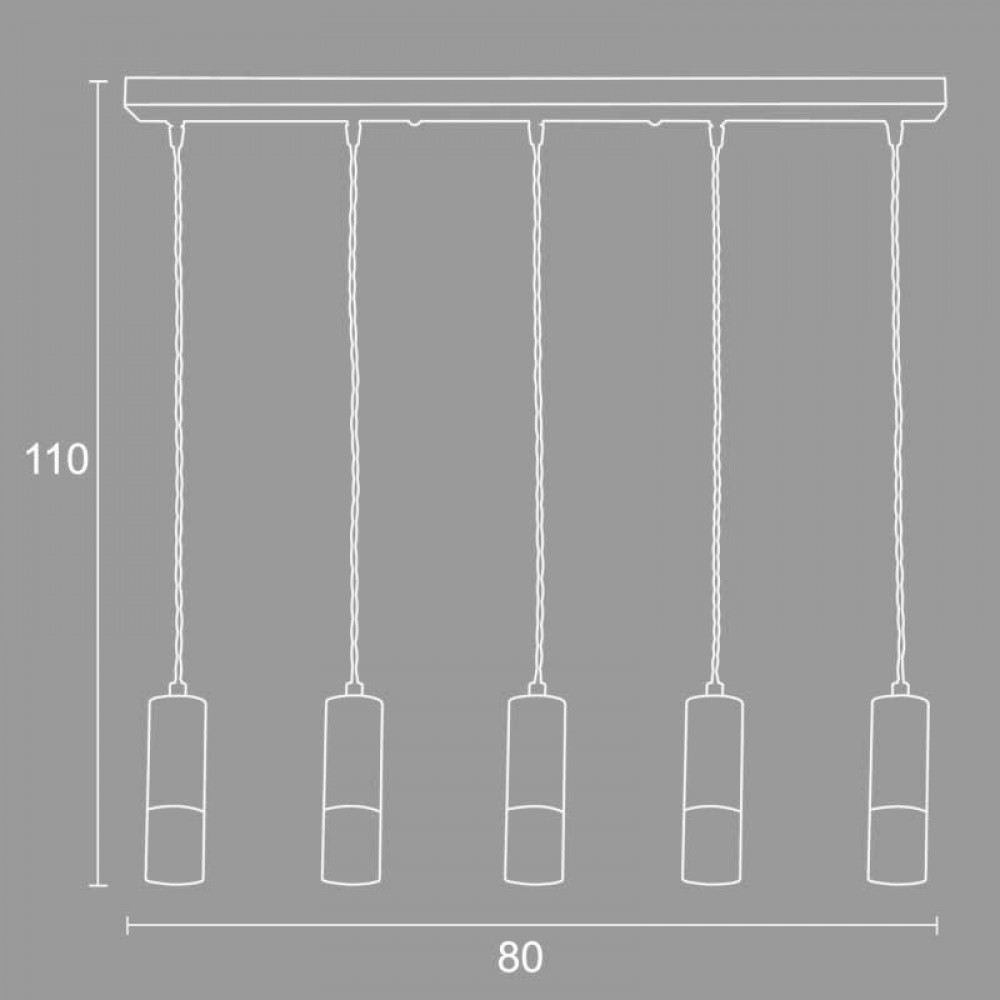 Φωτιστικό Πολύφωτο Αλουμίνιο / Plexi 5xG9 - Arkolight