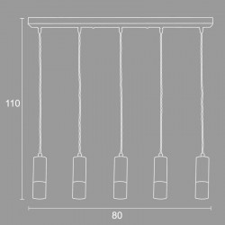 Φωτιστικό Πολύφωτο Αλουμίνιο / Plexi 5xG9 - Arkolight