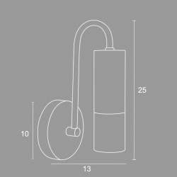 Απλίκα Από Αλουμίνιο / Plexi Στρογγυλό G9 Φ5 Μαύρο - Arkolight