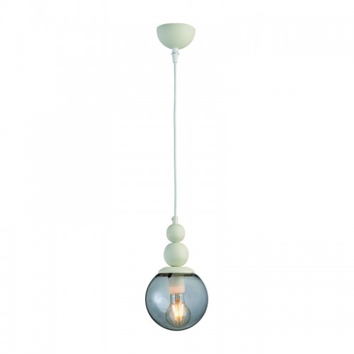 Φωτιστικό μονόφωτο Λευκό γυαλί φιμέ Ε27 Φ16 - ARKOLIGHT