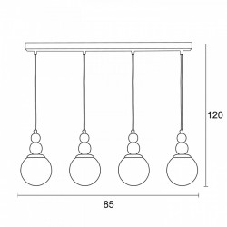 Φωτιστικό Πολύφωτο 4φ Μέταλλο/Γυαλί Λευκό 4XE27 - ARKOLIGHT