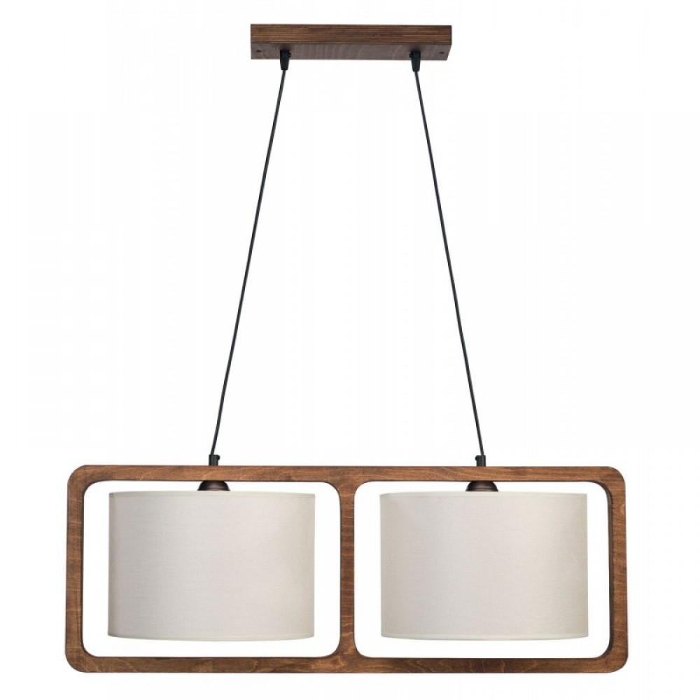 Φωτιστικό Πολύφωτο 2Φωτό Ξύλο/Αμπαζούρ Σε Διάφορα Χρώματα 2xE27 - Arkolight