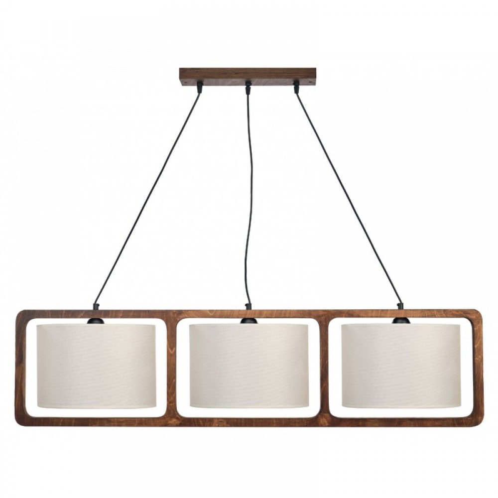 Φωτιστικό Πολύφωτο 3Φωτό Ξύλο/Αμπαζούρ Σε Διάφορα Χρώματα 3xE27 - Arkolight