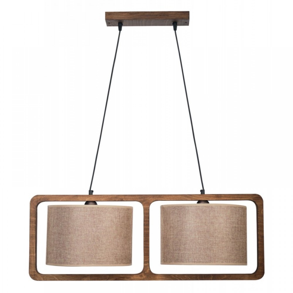 Φωτιστικό Πολύφωτο 2Φωτό Ξύλο/Αμπαζούρ Σε Διάφορα Χρώματα 2xE27 - Arkolight