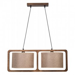 Φωτιστικό Πολύφωτο 2Φωτό Ξύλο/Αμπαζούρ Σε Διάφορα Χρώματα 2xE27 - Arkolight