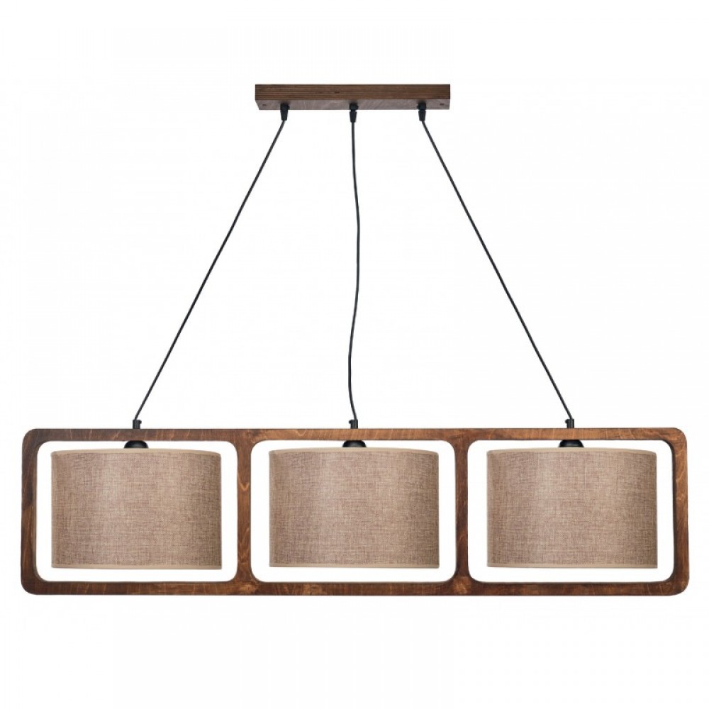 Φωτιστικό Πολύφωτο 3Φωτό Ξύλο/Αμπαζούρ Σε Διάφορα Χρώματα 3xE27 - Arkolight