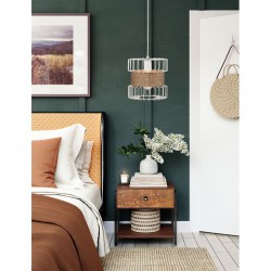 Φωτιστικό μονόφωτο μέταλλο λευκό/σχοινί Ε27 Φ28 - ARKOLIGHT