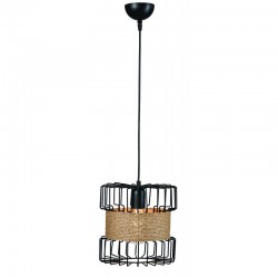 Φωτιστικό μονόφωτο μέταλλο μαύρο/σχοινί Ε27 Φ28 - ARKOLIGHT