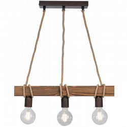 Φωτιστικό Πολύφωτο 3φ Ξύλο/Σχοινί 3xE27 - Arkolight