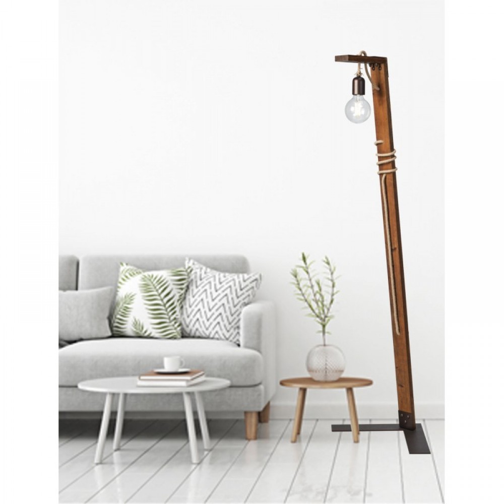 Φωτιστικό Δαπέδου Από Ξύλο/Σχοινί 1Φ 1xE27 - Arkolight