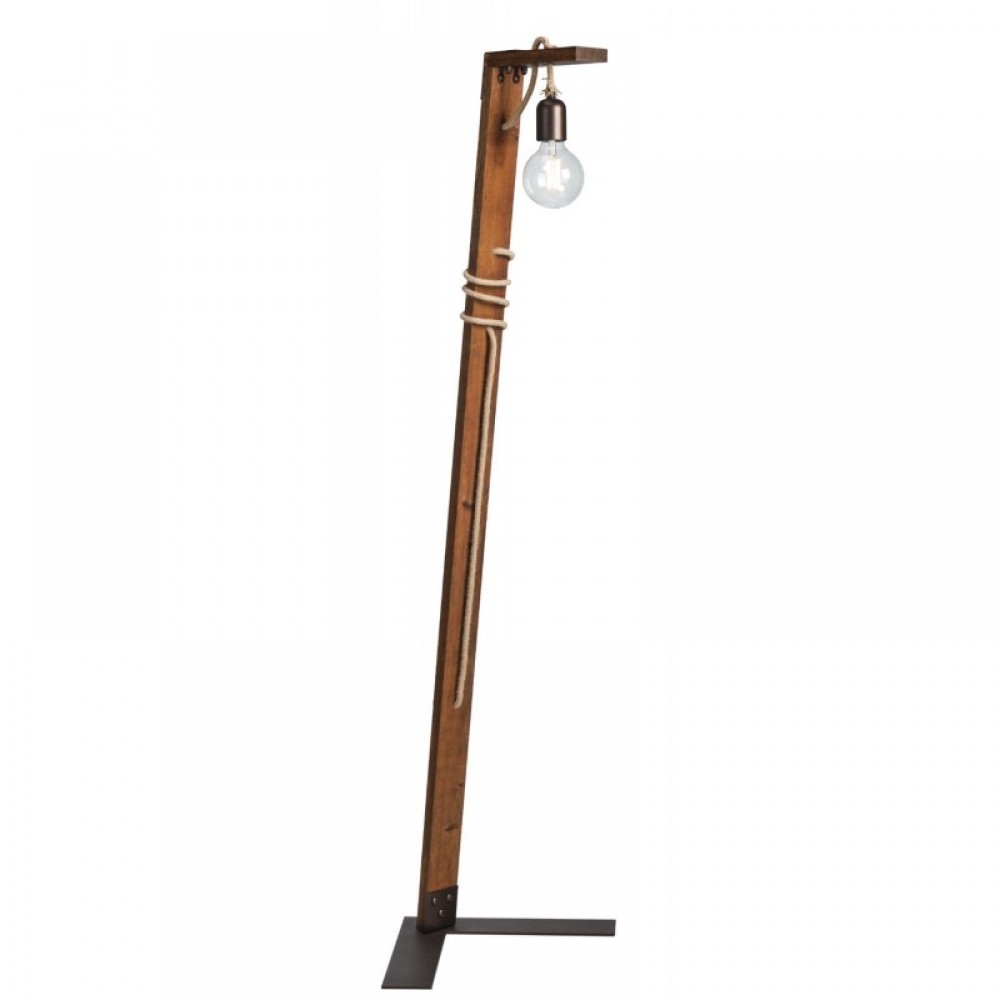 Φωτιστικό Δαπέδου Από Ξύλο/Σχοινί 1Φ 1xE27 - Arkolight