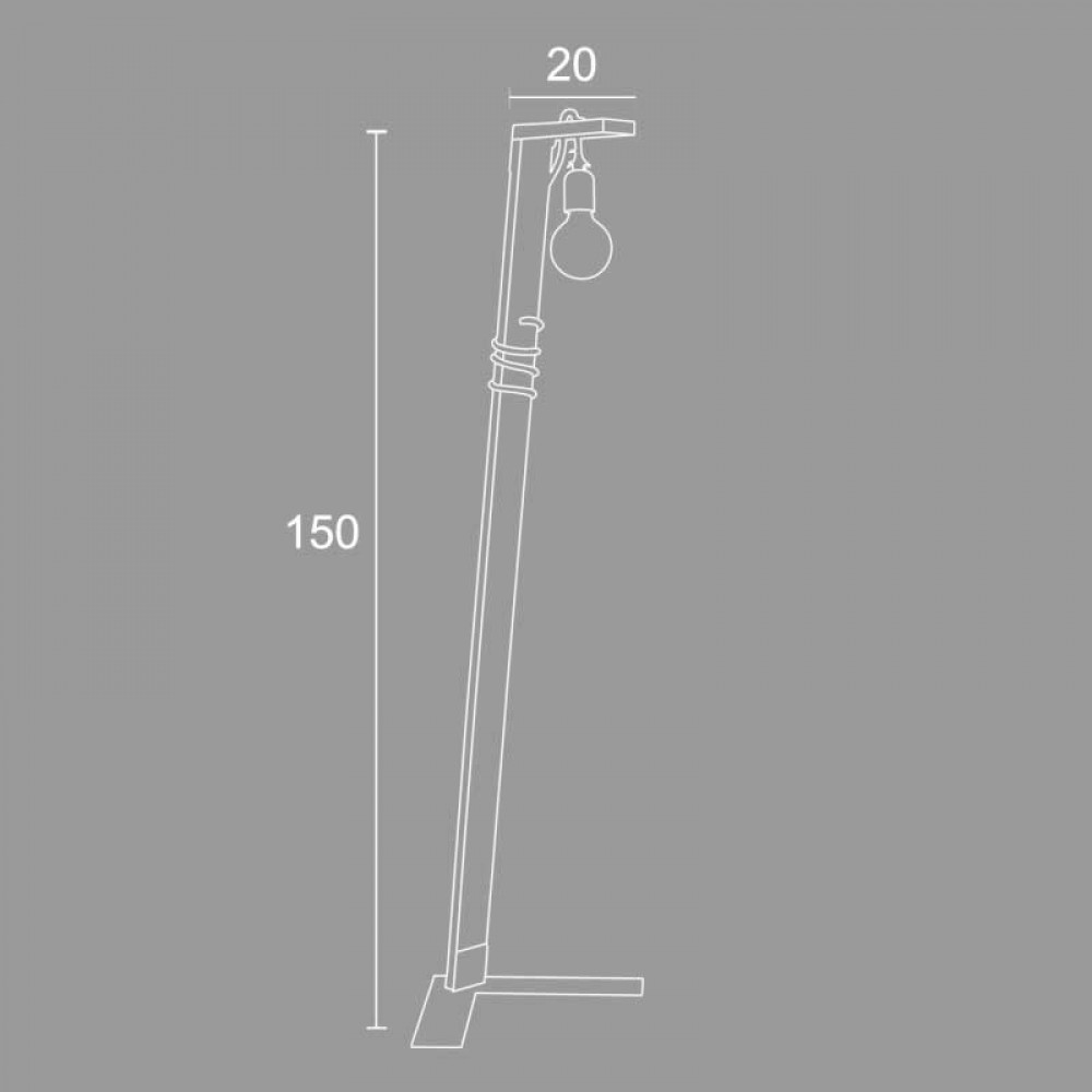 Φωτιστικό Δαπέδου Από Ξύλο/Σχοινί 1Φ 1xE27 - Arkolight