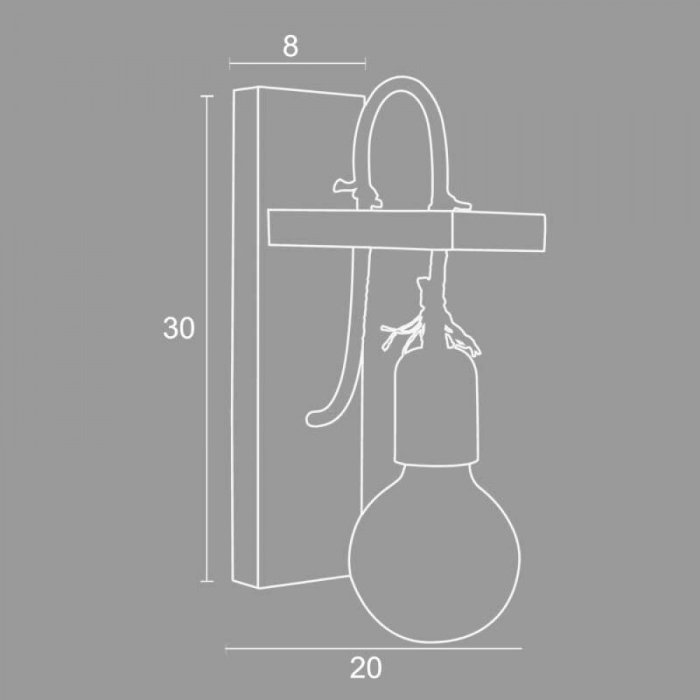 Απλίκα Από Ξύλο/Σχοινί 1Φ 1xE27 - Arkolight