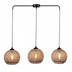 Φωτιστικό Πολύφωτο 3φ Μέταλλο Μαύρο/Μπάλα Σχοινί Ε27 - Arkolight